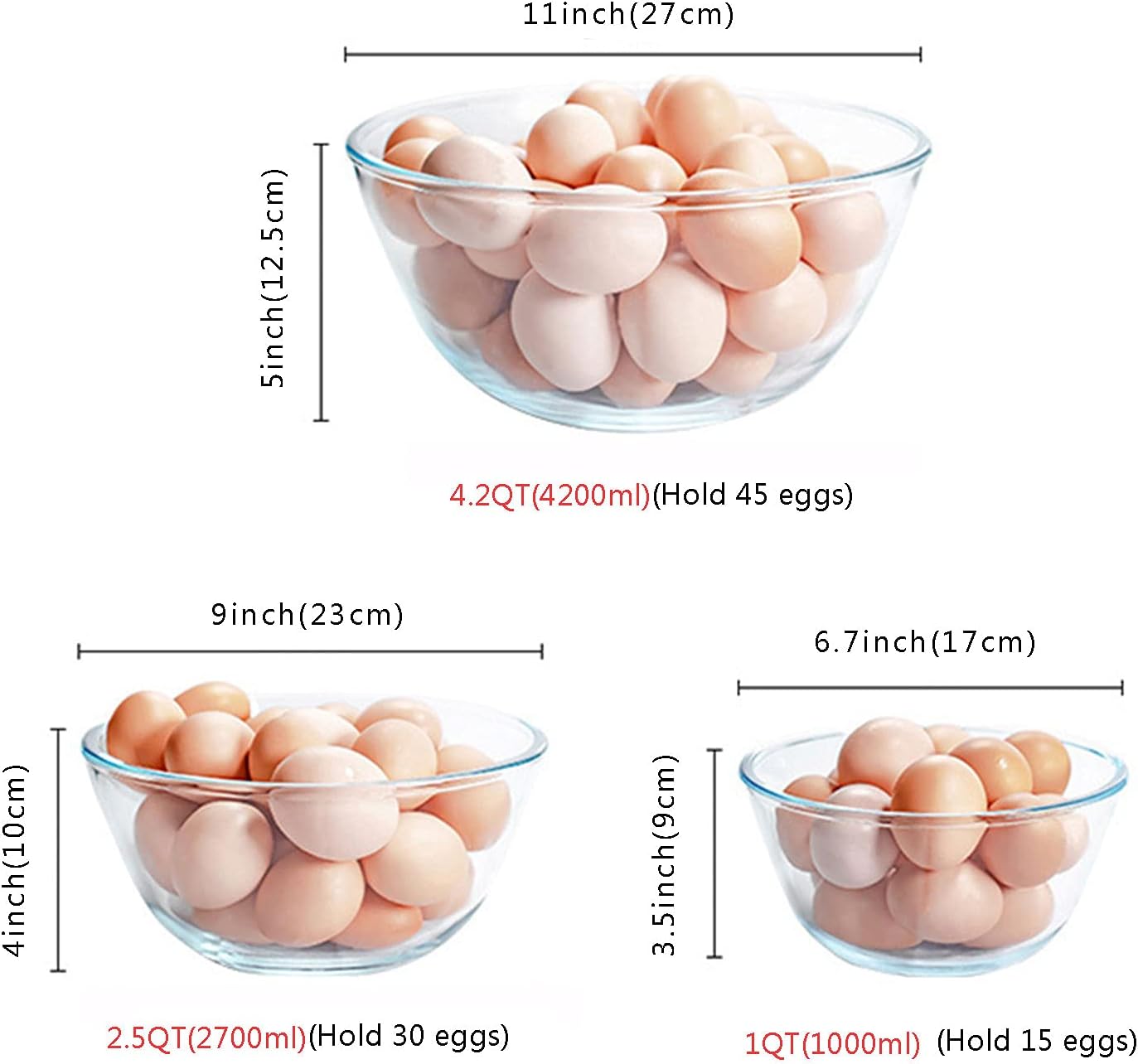 Glass Mixing Bowl Set of 3 for - огляд і ціна Kitchen Baking Set
