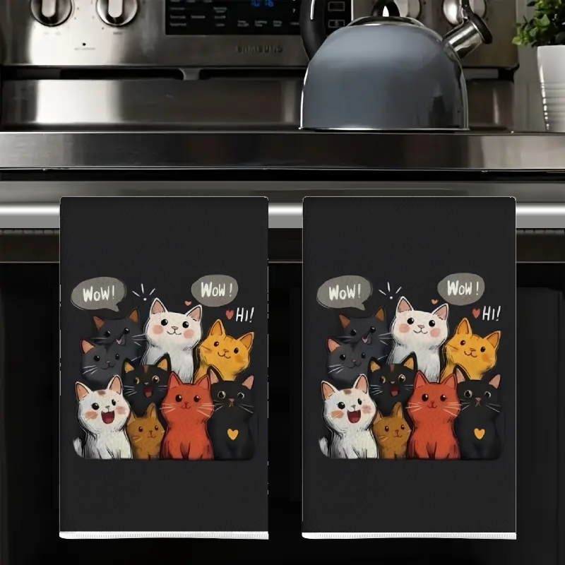 2Pcs, Black Background Cat-The - огляд і ціна Kitchen Baking Background