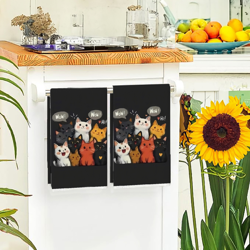 2Pcs, Black Background Cat-The - огляд і ціна Kitchen Baking Background
