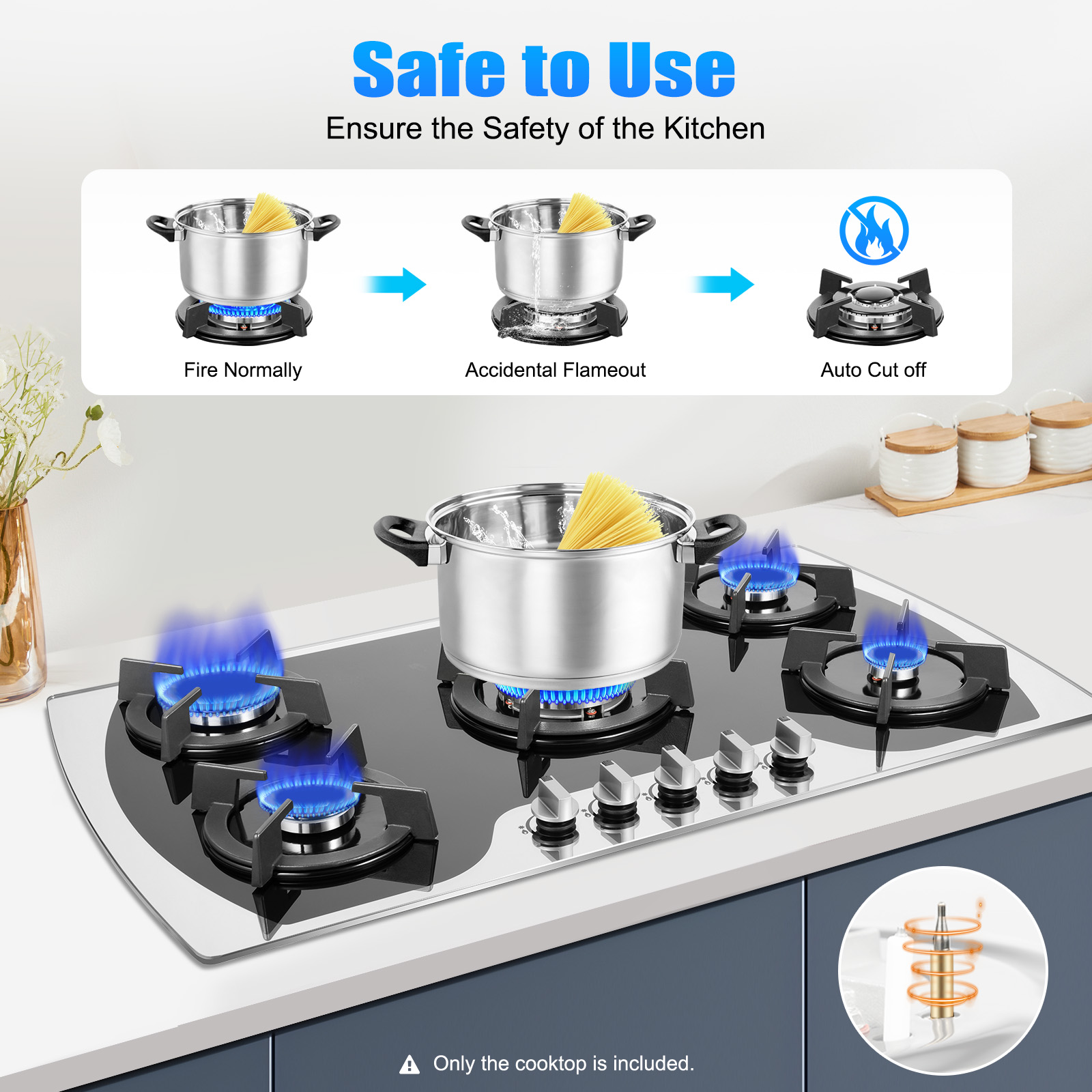 5 Burners Gas Stovetop Gas Sto - огляд і ціна Kitchen Baking Set
