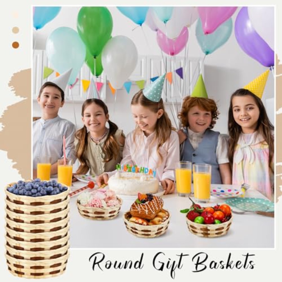 Pack Woven Basket Round Bamboo - огляд і ціна Kitchen Baking Gift Basket