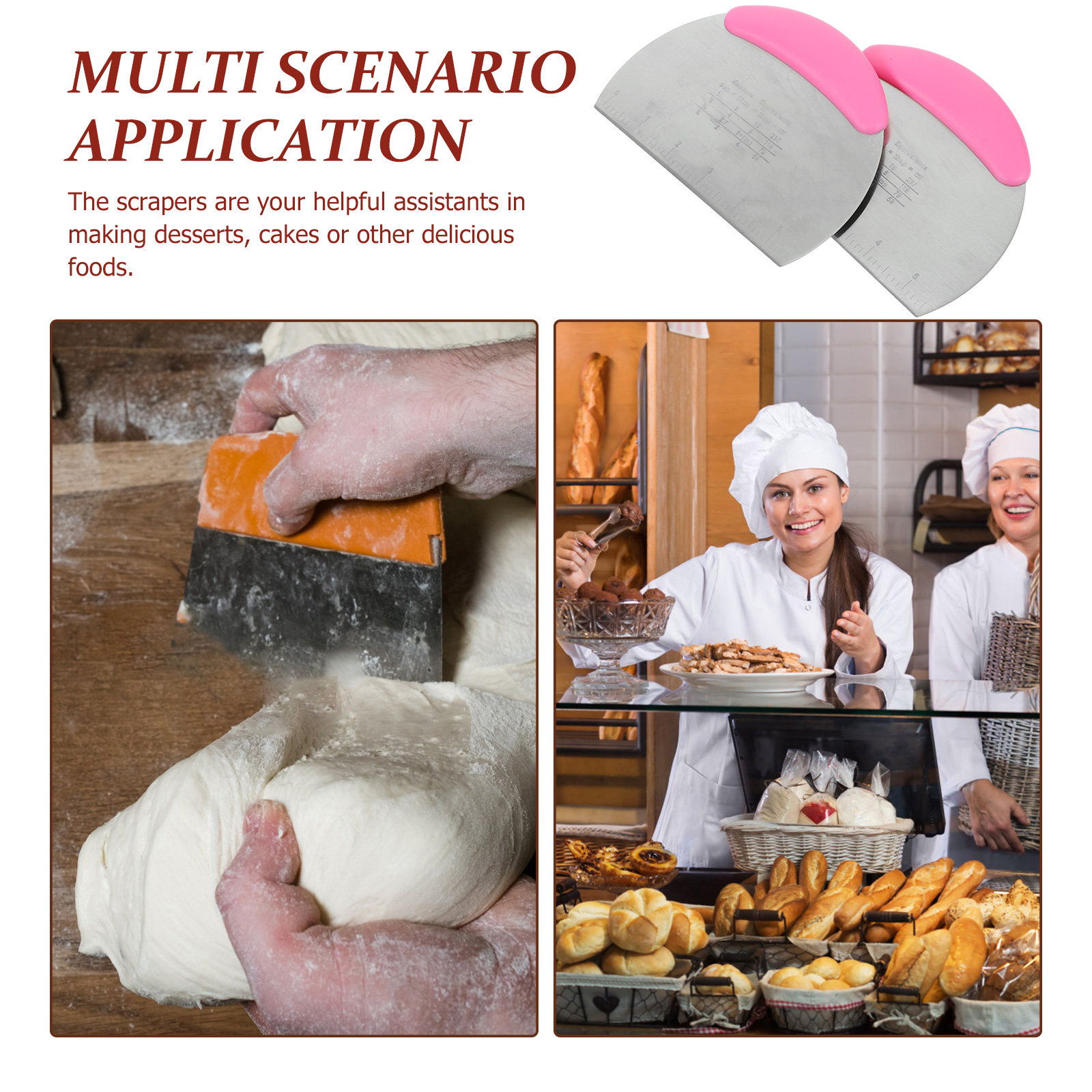 2Pcs Silicone Dough Scraper Se - огляд і ціна Kitchen Baking Set