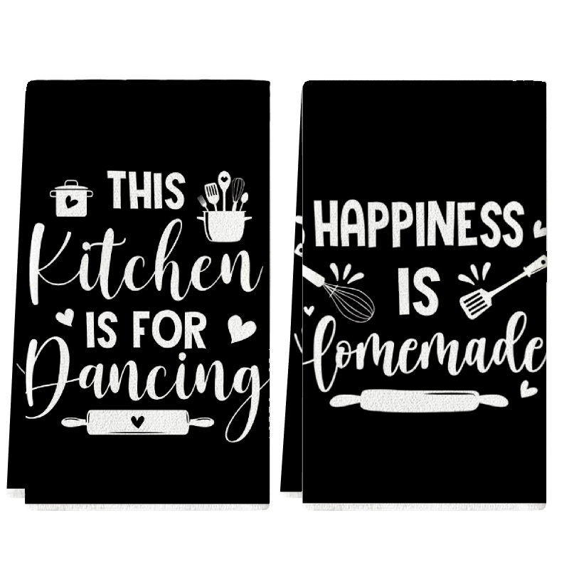 2Pcs, Kitchen Towels with Fun  - огляд і ціна Kitchen Baking Background