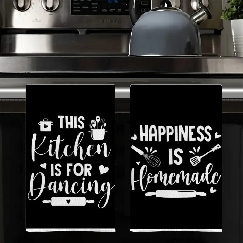2Pcs, Kitchen Towels with Fun  - огляд і ціна Kitchen Baking Background