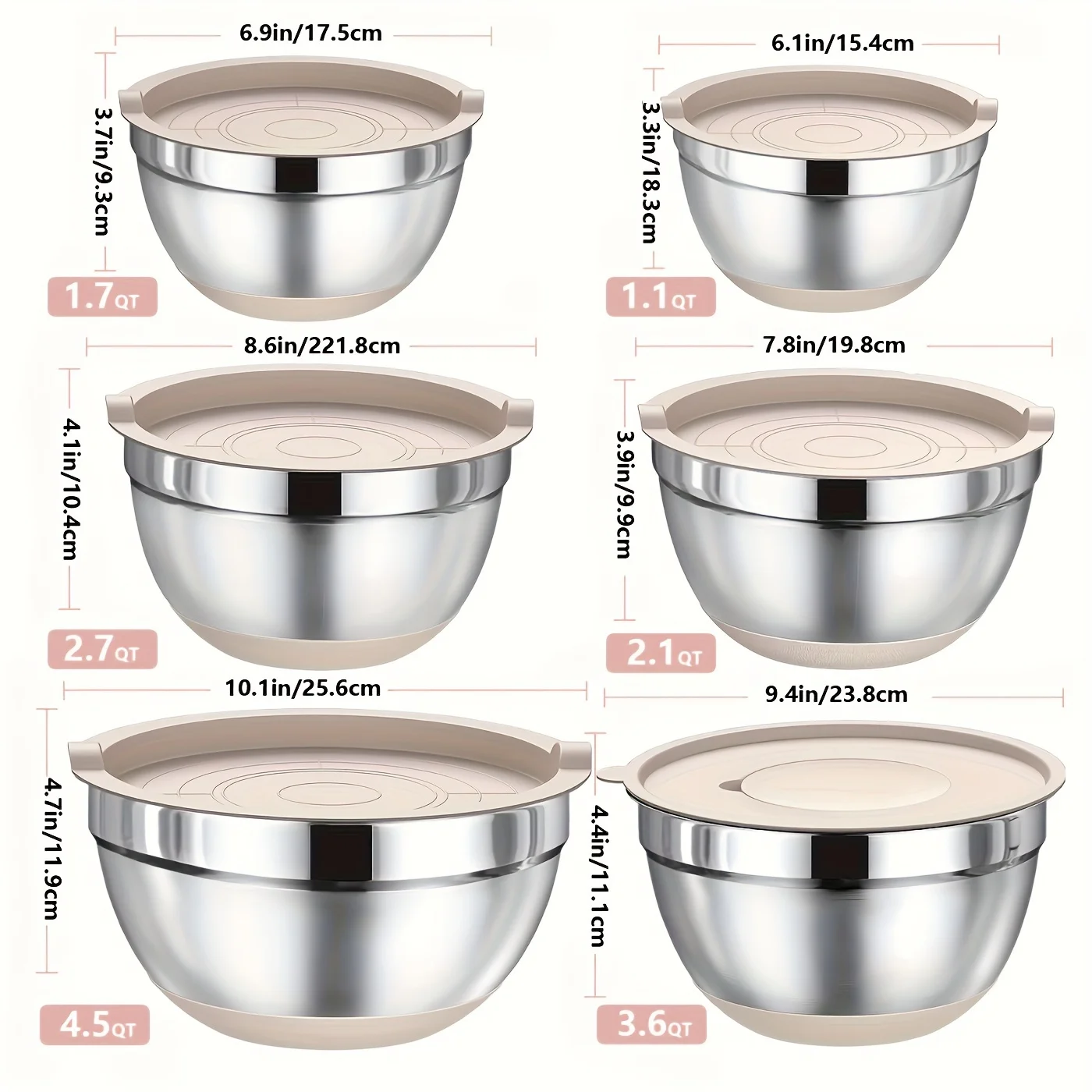Set of Mixing Bowls Made of St - огляд і ціна Kitchen Baking Set