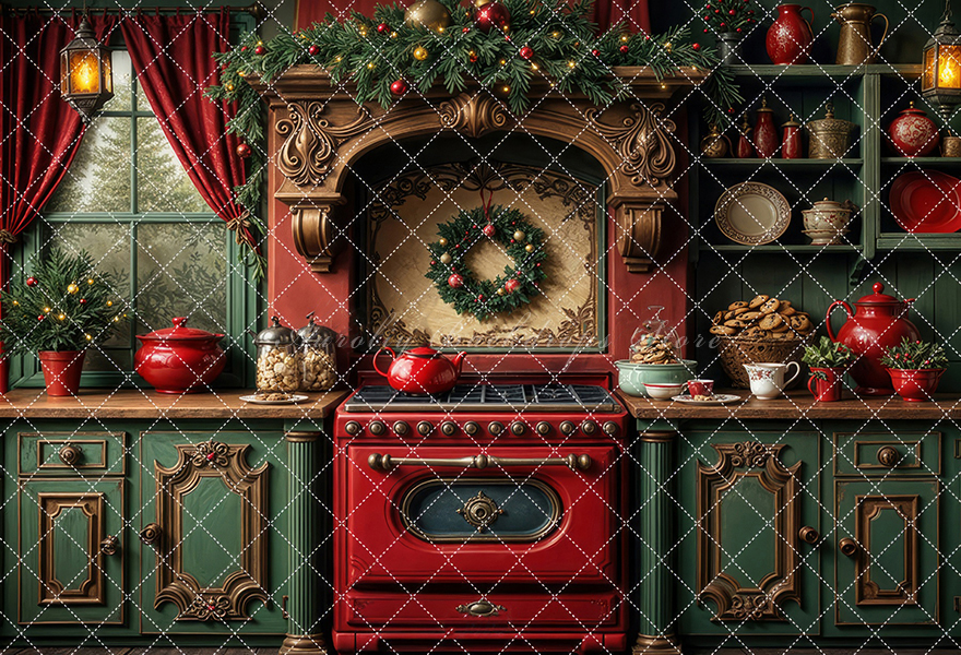 Nostalgic Christmas Kitchen Ba - огляд і ціна Kitchen Baking Background