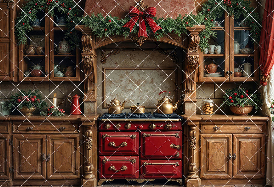 Nostalgic Christmas Kitchen Ba - огляд і ціна Kitchen Baking Background