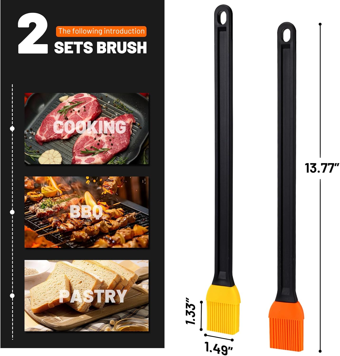 14 Inch Two Tone Silicone Bast - огляд і ціна Kitchen Baking Brush