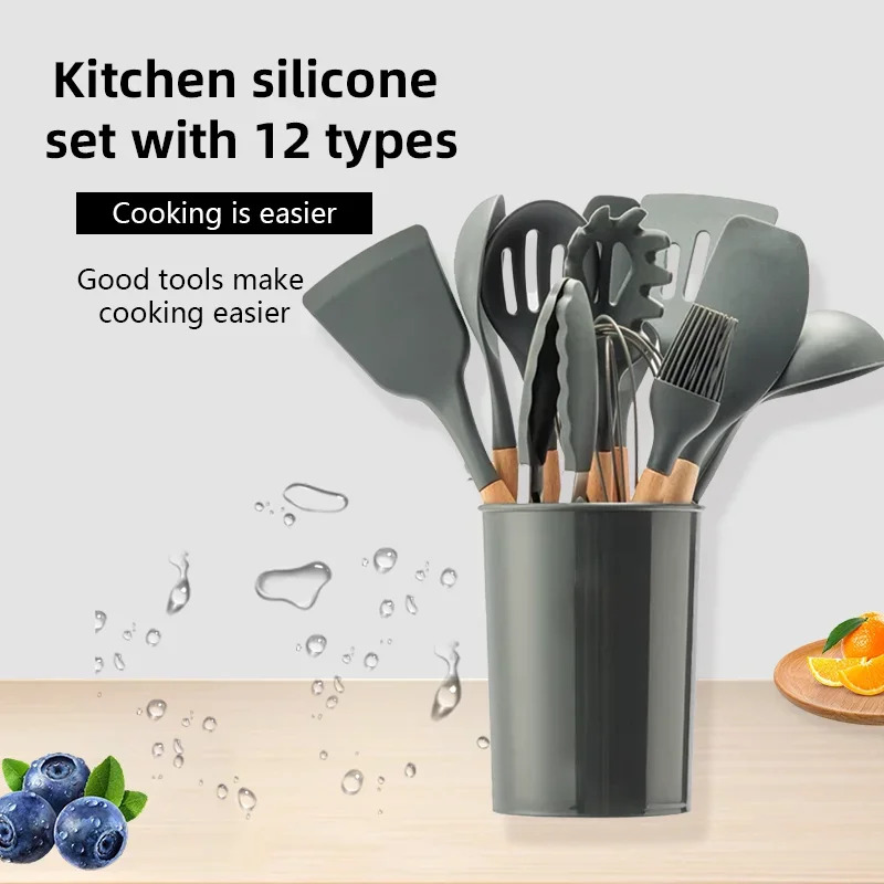 12-piece Set Wooden Handle Sil - огляд і ціна Kitchen Baking Pan Set