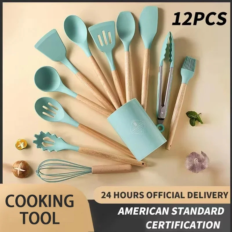 12-piece Set Wooden Handle Sil - огляд і ціна Kitchen Baking Pan Set