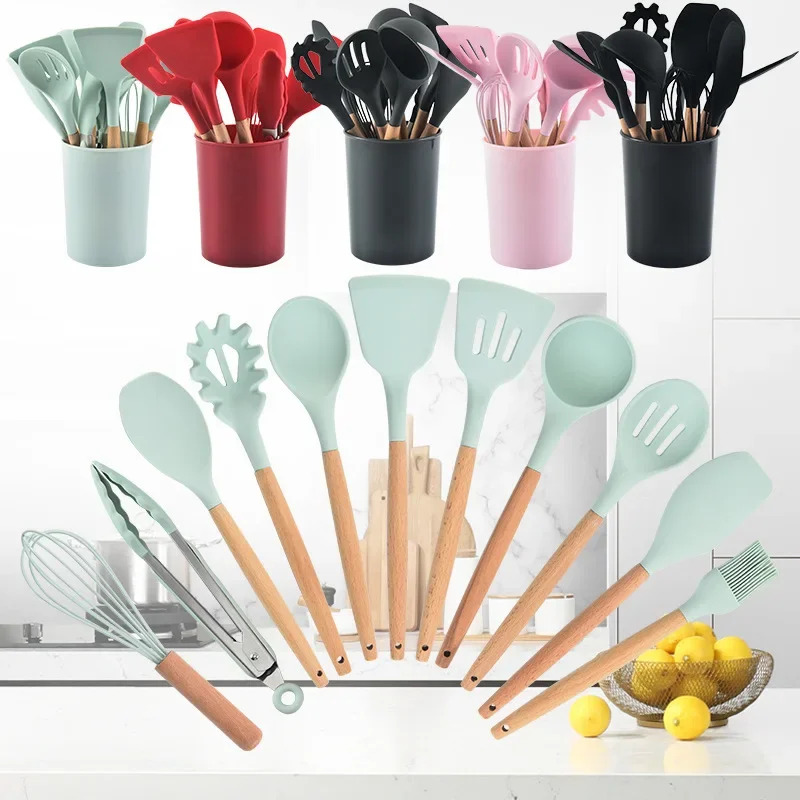 12-piece Set Wooden Handle Sil - огляд і ціна Kitchen Baking Pan Set