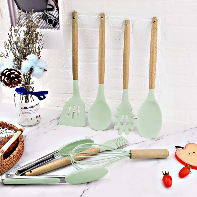 12-piece Set Wooden Handle Sil - огляд і ціна Kitchen Baking Pan Set